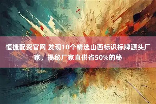 恒捷配资官网 发现10个精选山西标识标牌源头厂家，揭秘厂家直供省50%的秘